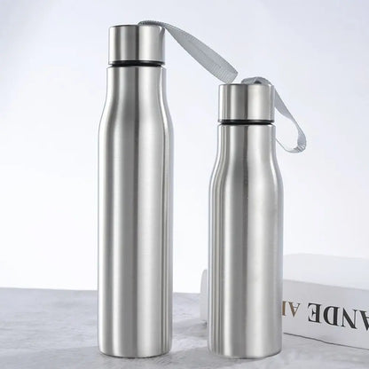 Travel for Cycling Sports with Handle Rope Cold Water Stainless Steel Drinking Cup Water Bottle