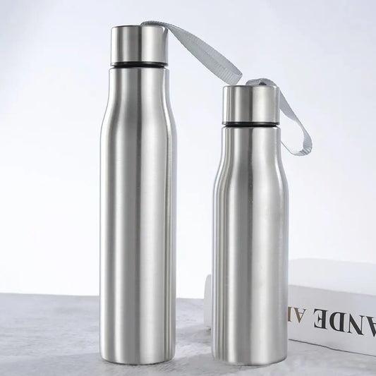 Travel for Cycling Sports with Handle Rope Cold Water Stainless Steel Drinking Cup Water Bottle