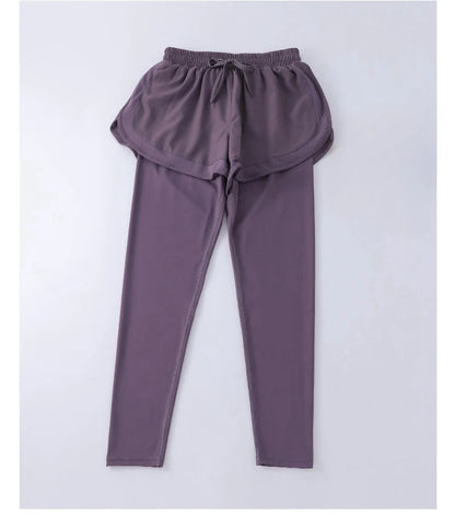 Yoga Pants Leggings Two-piece Skirt Style Quick-drying Workout Yoga Pants Women Pockets Sport Trousers Leggings