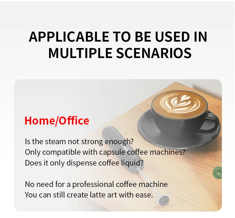 MHW-3BOMBER Official New Electric Milk Frother Handheld Wireless Blender Latte Cream Egg Beater Food Blender