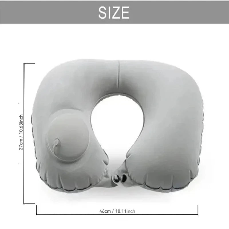 Inflatable Travel Neck Pillow U-shaped Cervical Orthopedic Protection Pillow Outdoor Portable Foldable Pillow Travel Essentials