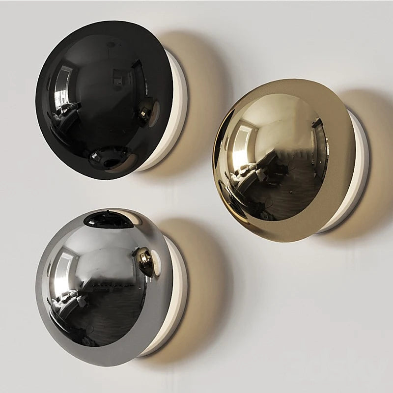 Nordic decorative gold circular wall lamp bedroom bedside living room dining room art minimalist wall mounted lamp