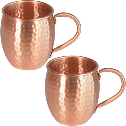 Pure Copper Moscow Mule Mug 350ml – Handcrafted Copper Cup for Cocktails, Mojitos, Whiskey, Beer – Classic Hammered Finish