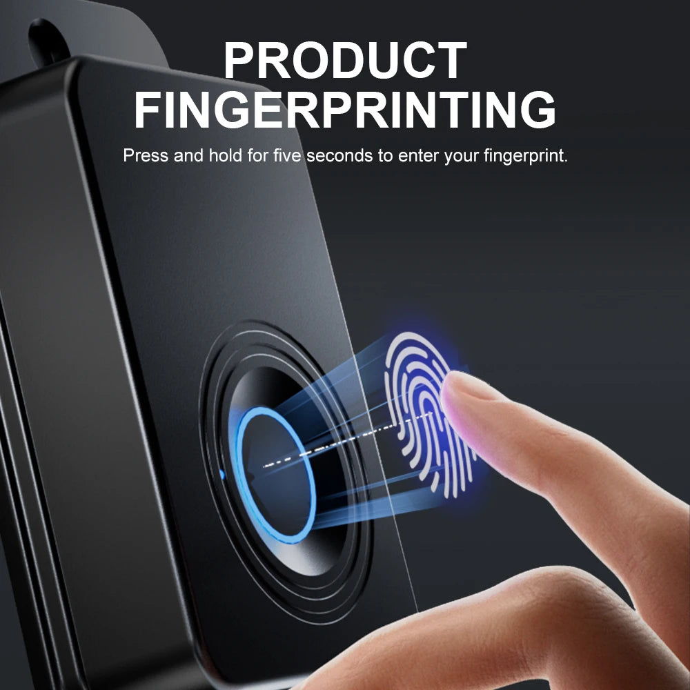 Rechargeable Fingerprint Lock Child Safety Lock Cabinet Fridge Drawer Door Lock Stainless Steel Cable Protection Home Security