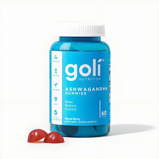 Goli Nutrition Ashwagandha Gummies in Mixed Berry Flavor! 60 Count Each - Support Wellness with Every Chew