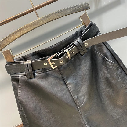 Palazzo Pants Women's Pants Imitation Leather Trousers 2023 New Autumn And Winter Pu Pencil High Faux pants