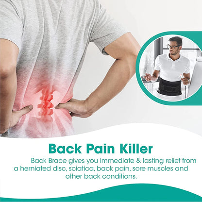 Back Braces for Lower Back Pain Relief with 6 Stays Breathable Lumbar Support Belt for Men Women Work Posture Corrector Girdle