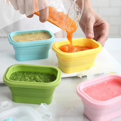 4pcs Refrigerator Organizer Food Storage Container with Lid Handle Fresh-Keeping Box Case Fridge Reusable Crisper Storage