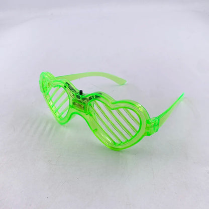 Light Up LED Glasses 5 Colors Heart Shape Glow Glasses Glow in The Dark Party Supplies Neon Party Favors for Kids Adults