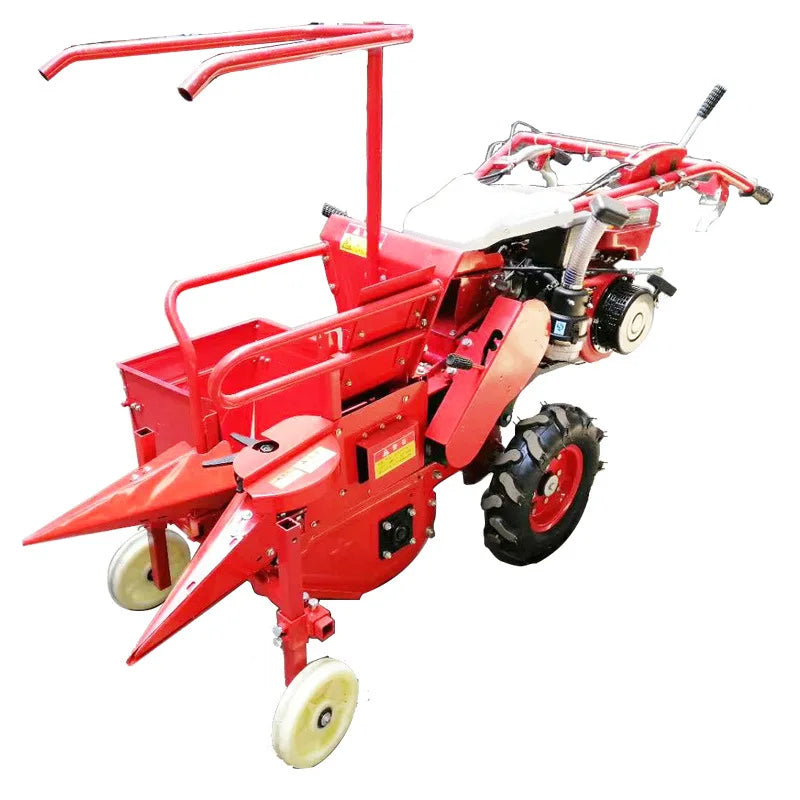 Fully automatic corn single-row harvester, household small hand-held corn harvester with corn stalks