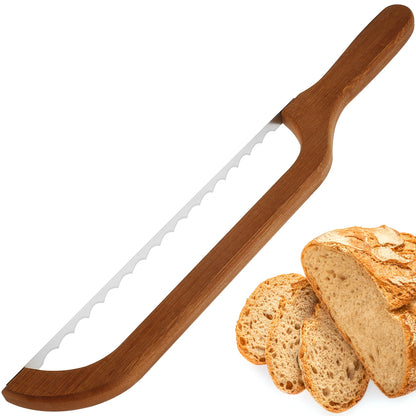 Bread Bow Cutter Serrated Bagel Cutter Stainless Steel Sourdough Bread Slicer Bread Cutting Tool for Bagels Bread Baguettes