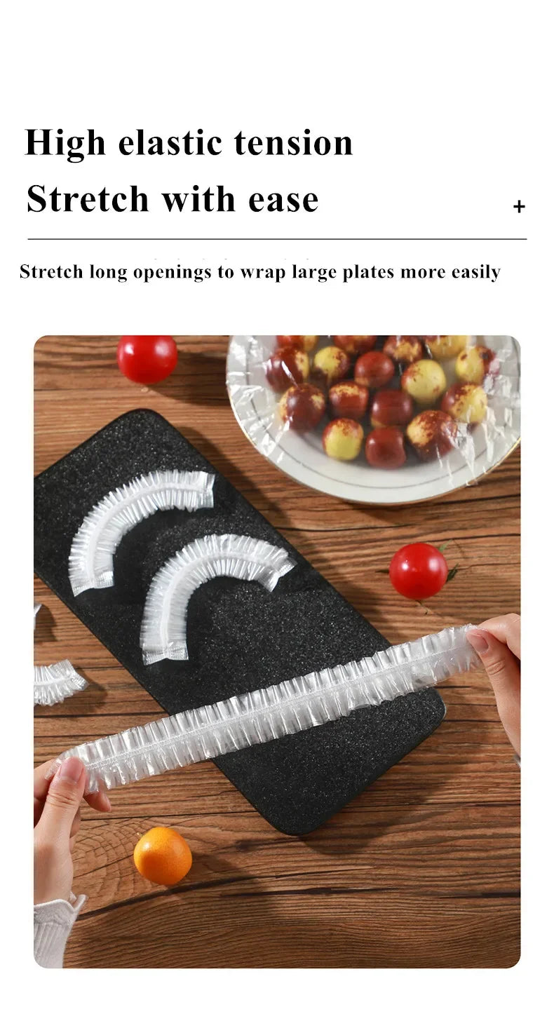 100pcs Reusable Food Wrap Storage Covers Bags For Bowl Elastic Plate Silicone Lid Cover Kitchen Fruit Plastic Fresh-Keeping Seal