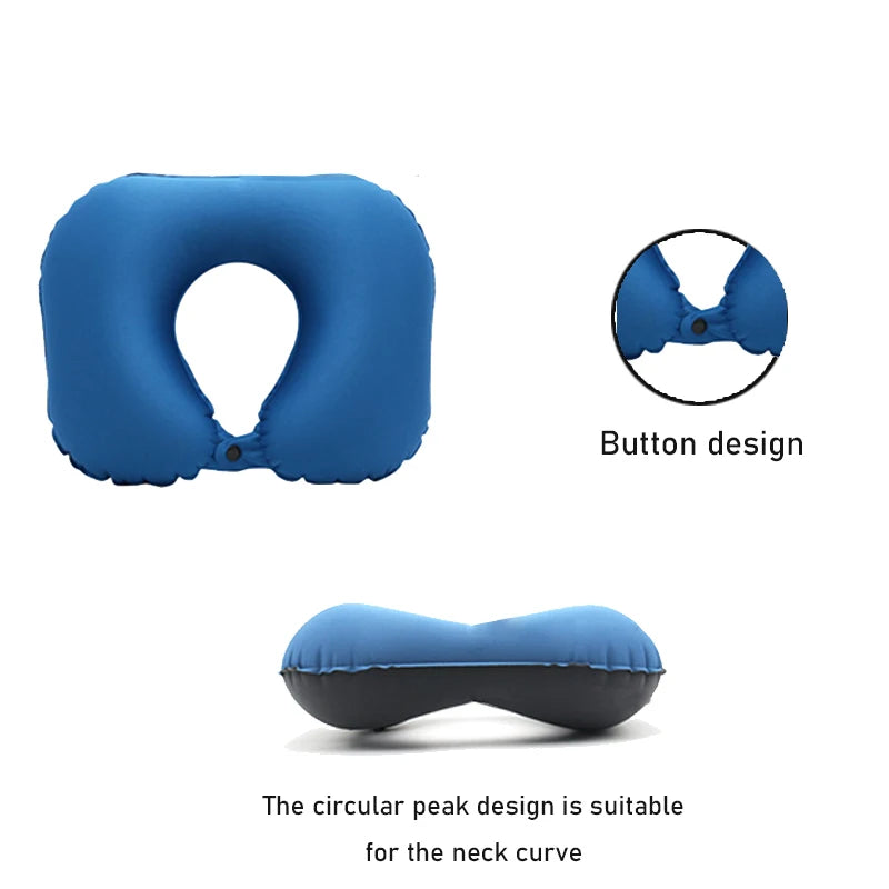 Inflatable Neck Pillow for Travel, Inflatable Travel Pillow for Airplane, Neck Air Pillow, Travel Neck Support