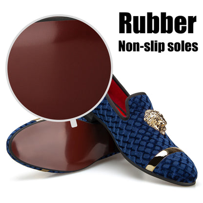 Luxury Brand Loafers Diamond Velvet Men Dress Wedding Shoes Rivets Casual Flats Designer Sneakers