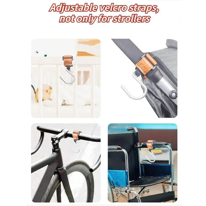 Multifunctional S Shape Baby Stroller Hooks PU Solid Color Hanging Hook Cart Organizer Cartoon Stroller Accessories Baby