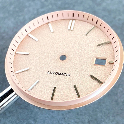 33.5mm Salmon Pink Black White Watch Dial Silver Hand Set Fit NH35 NH36 Automatic Movement Diving Men Watch Parts