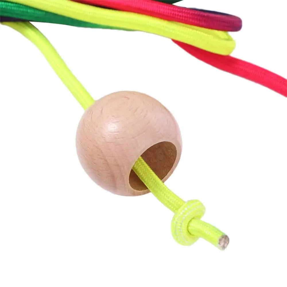 Anti-Slip Rainbow Long Rope Outdoor Fun Ball Handle Group Skipping Rope Exercise Workout Gym 5m Jump Rope Fitness Equipment