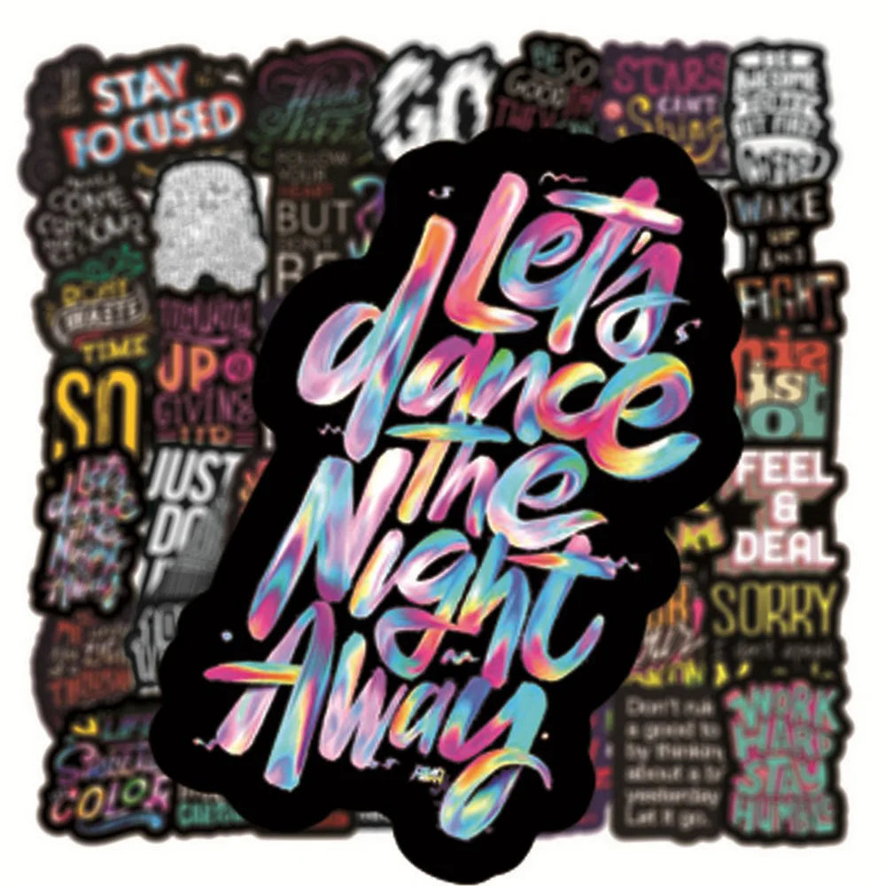 50pcs Motivational Phrase Stickers Encouragement Inspirational Quotes Scrapbook Stationary Office Study Room Sticker Decal
