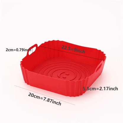 Silicone Air Fryer Liners Round Reusable Airfryer Basket Easy to Clean Air Fryers Silicone Pot Baking Tray Oven Accessories