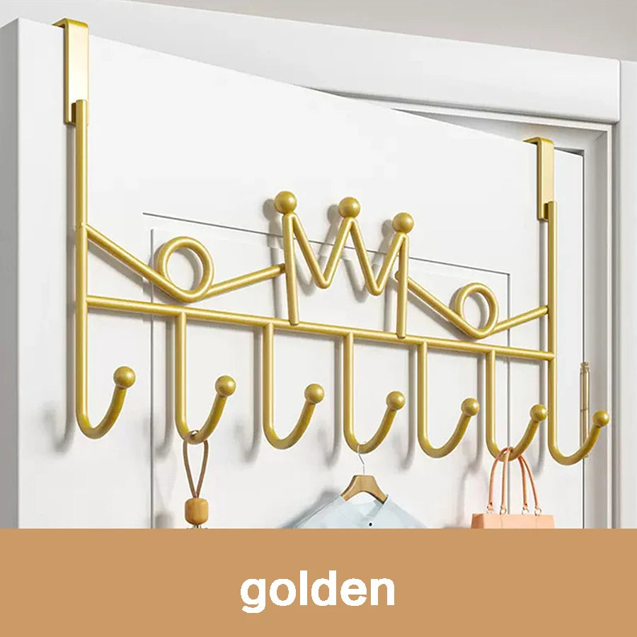 Hook Behind the Door, Punch-Free Door Rear Hanger, Door Storage Coat Hook, Entrance Door Bathroom Door Hook, Door Shelf, for Living Room, Kitchen and Bathroom