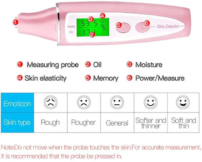 Bio Technology Sensor LCD Precise Detector Digital Skin Oil Moisture Tester for Face Care Lady Beauty Tool Women Spa Monitor