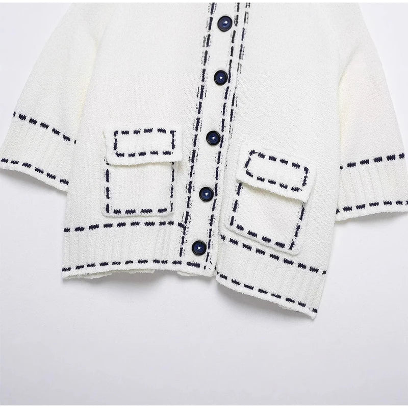 Elegant Unique Button Women's Cardigan Casual O-neck Knitted Single Breasted Sleeveless Blouse Female Summer Lady Office Wears