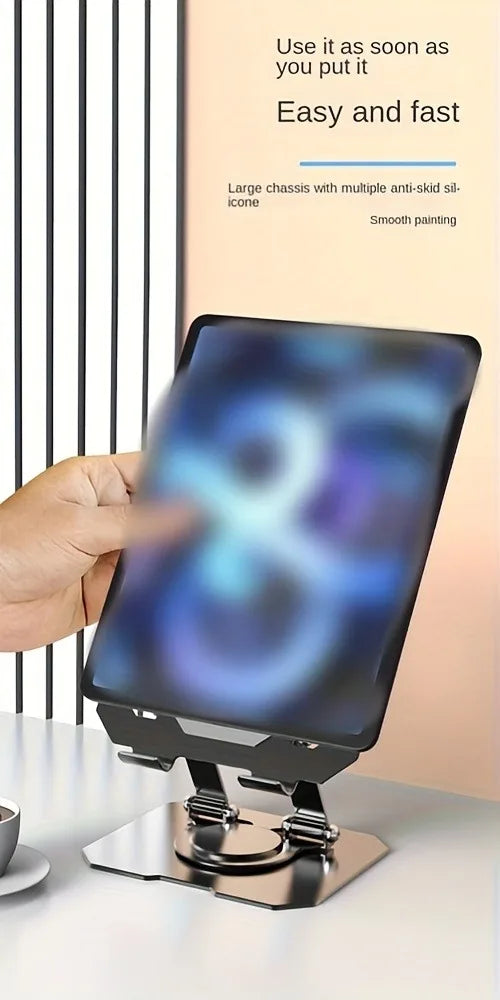 360° Rotatable Tablet Stand Adjustable Foldable Desktop Stand Holder Compatible For 4.7-12 Inch Ipad Pro/Air/Min Laptop Tablet