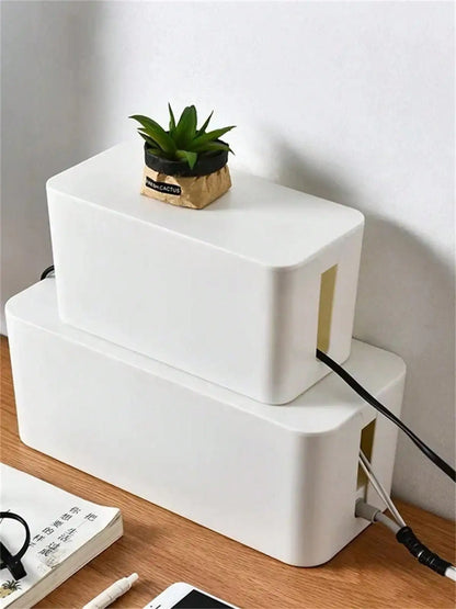 3 Pcs/Set Cable Management Boxes Organizer Strip Charger Wire Cable Storage Box Dust Large Storage Wires Keeper Holders