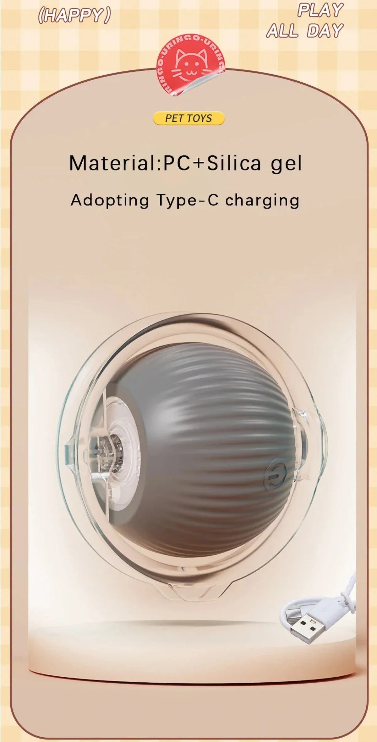 Interactive Cat Toy with 3 Modes New Cat Interactive Ball Toy  Auto on/Off Motion Activated Fun Hide & Seek Game for Cats Dogs