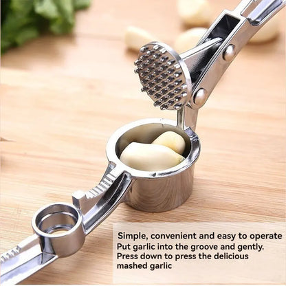 Stainless Steel Garlic Press Machine Handheld Manual Ginger Grinder Multifunctional Tools Kitchen Accessories