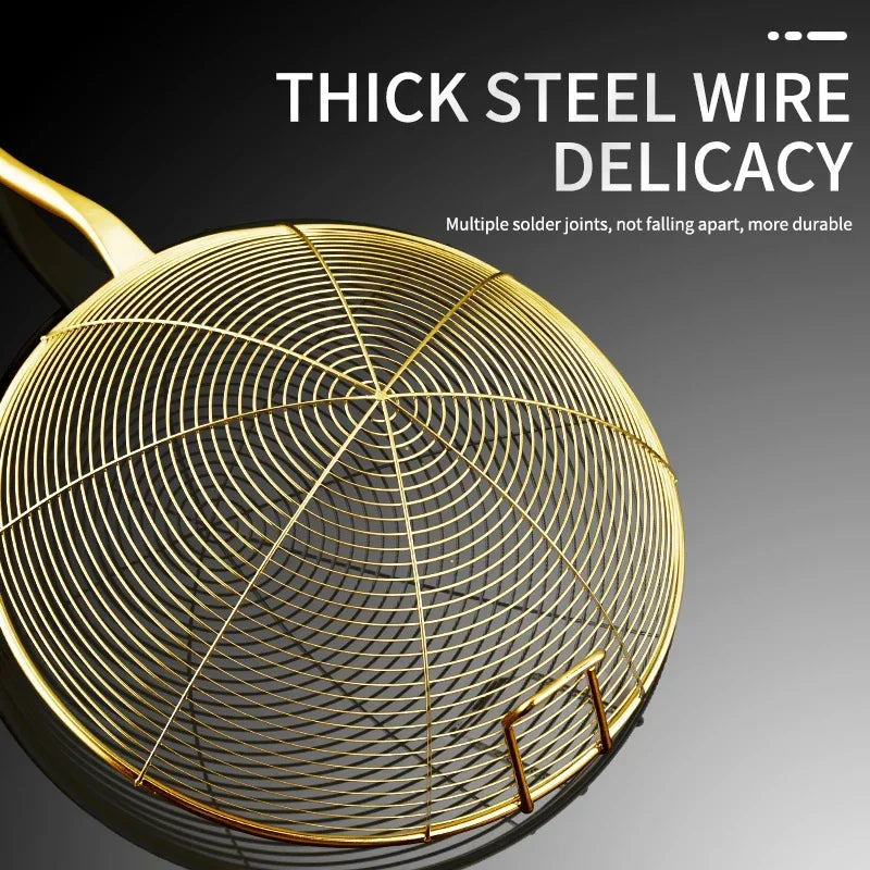 Strainer 304 stainless steel household kitchen scoop Hot pot pot strainer for deep-frying noodles strainer spoon