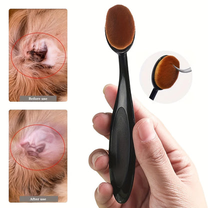 Pet Ear Cleaning Brush with Soft Plastic Bristles – Gentle Paw Cleaner for Dogs and Cats, Comfortable Oval Shaped Handle
