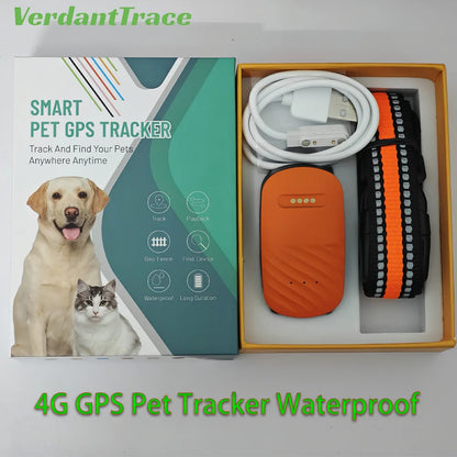 4G GPS Pet Tracker Waterproof Anti-Loss Collar Device for Dogs Cats Sheep Real-Time Location & Activity Monitor Farm Home Use