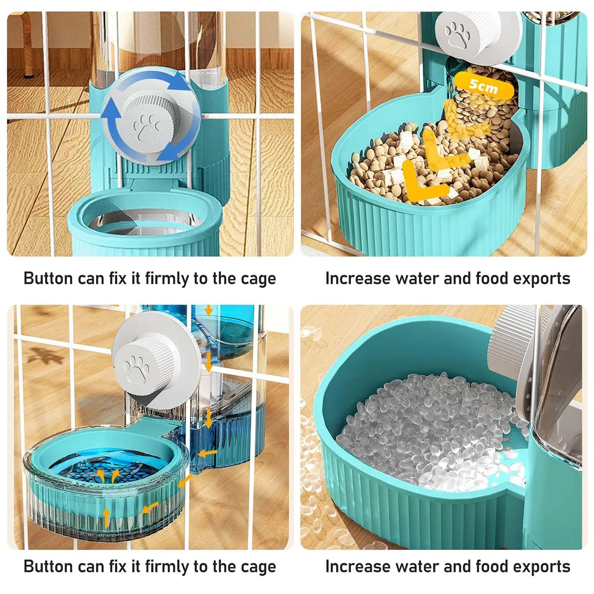 Hanging Automatic Pet Food Feeder/Water Dispenser Gravity Cat Auto Feeder Waterer Set Pet Feeding Product For Puppy Cats Rabbit