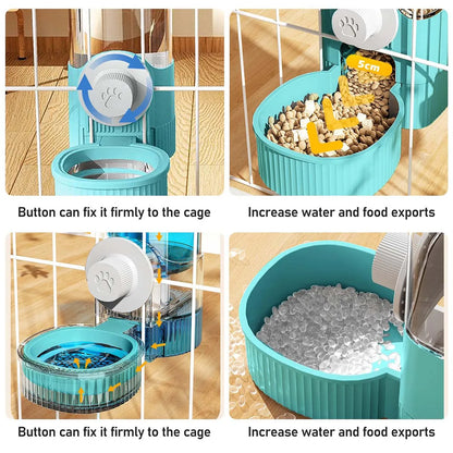Hanging Automatic Pet Food Feeder/Water Dispenser Gravity Cat Auto Feeder Waterer Set Pet Feeding Product For Puppy Cats Rabbit