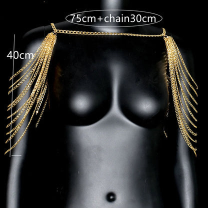 sexy body jewelry For  Women Fashion Metal Aluminum Shoulder Chain Bras Dress Accessories Festive Gift