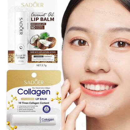 2.7g Coconut Lip Balm Lasting Nourishment And Moisture For Men And Women Daily Care Collagen Lip Balm Lip Care