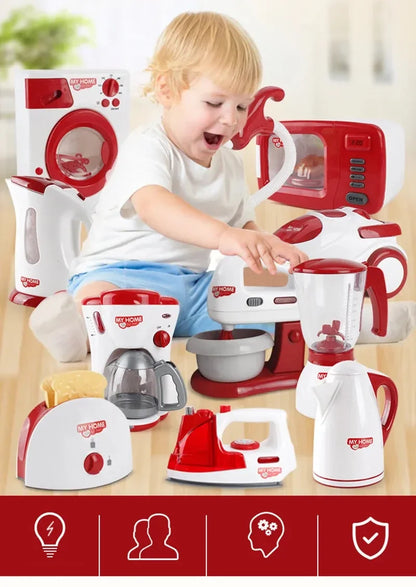 Kitchen Appliances Toys Toy Kitchen Set for Kids Play Kitchen Doll House Accessories Blender Coffee Maker Machine Mixer Toaster
