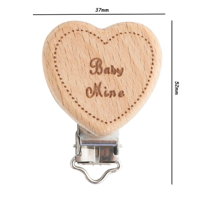 Kovict 5Pcs 19 Styles Beech Wooden Clips Metal Bracket DIY Pacifier Chain Handmade Crafts Accessories