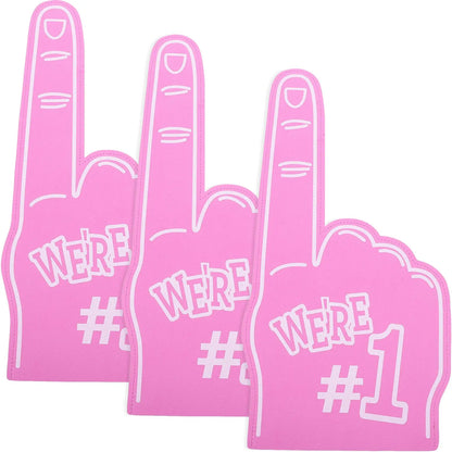3pcs Foam Finger Cots Pink Sports Supplies Cheerleading Props Giant Hands for Soccer Basketball Lightweight EVA Kids Adults