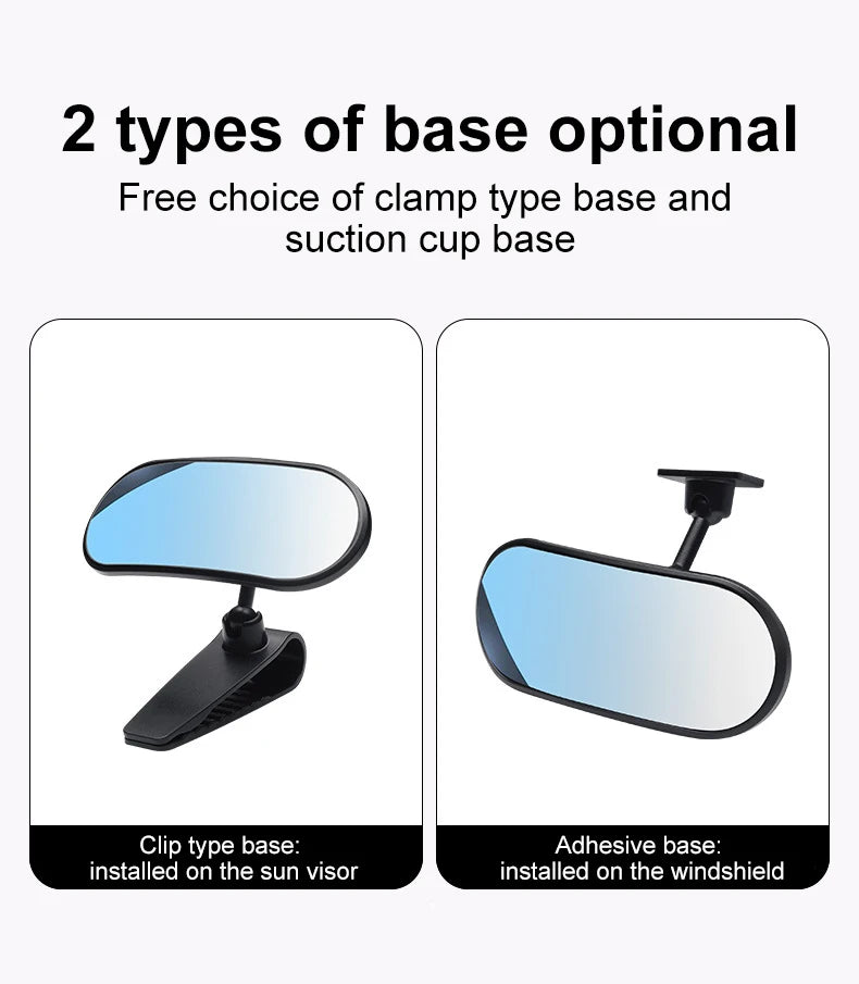 Sticky Baby Mirror For Car Auxiliary Mirror 360 Adjustable Baby Rear View Mirror Adhesive Mount Wide Angle Shatterproof Backseat
