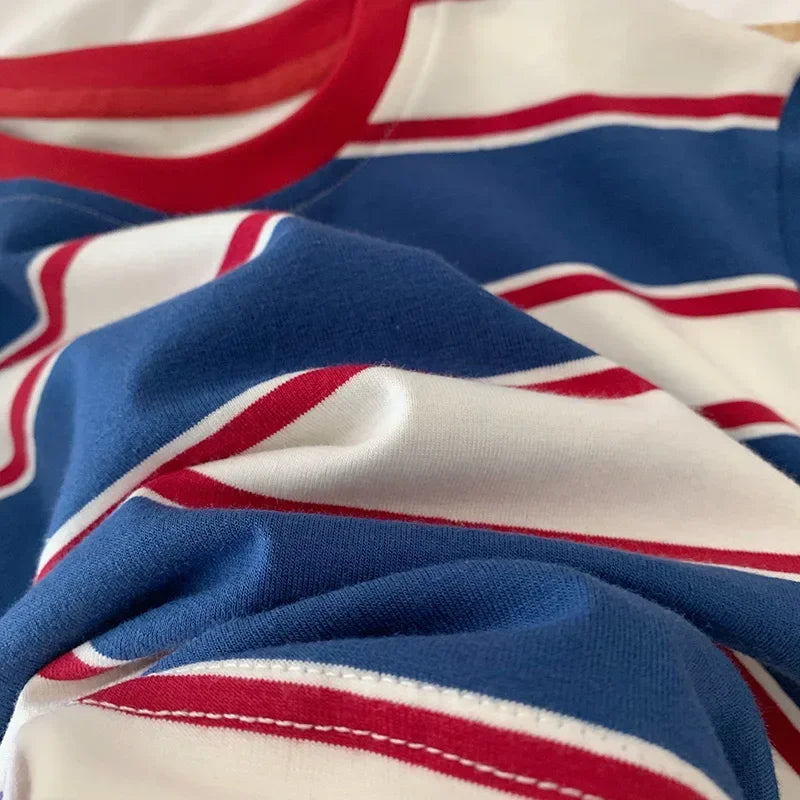 Children Clothes For Baby Girl Boys T-shirt Stripe Cotton 2-7Y Long Sleeves Shirts Teen Hoodie Bottoming Spring Shirt Kids Tops