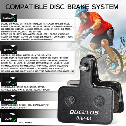 BUCKLOS MTB Bike Brake Pads Durable Hydraulic Disc Brake Pads fit B01S Semi-Metal MTB Road Cycling Wear Resistant Brake Pad Part