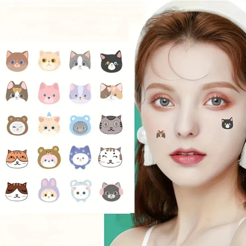 [Cute Pimple Patches] 20/100pcs Cute Cat Pimple Patches | Invisible, Blemish Covering, Hydrocolloid Patches