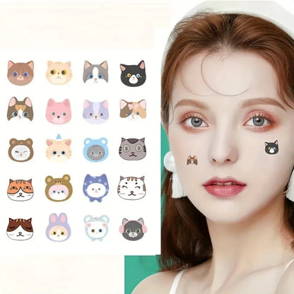 [Cute Pimple Patches] 20/100pcs Cute Cat Pimple Patches | Invisible, Blemish Covering, Hydrocolloid Patches