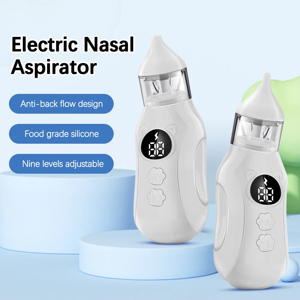 Baby Nasal Aspirator Electric Nose Cleaner Newborn Baby 9-Speed Nose Suction Device Booger Mucus Sucker for Infant Low Noise