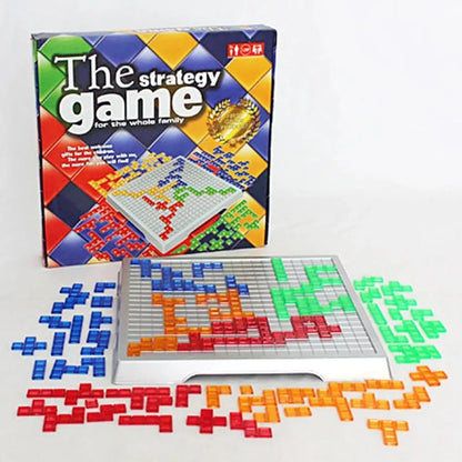 Educational Strategy Board Game for Kids Colored Squares Intellectual Puzzle Family Indoor Fun 2-4 Players Engaging Party Game