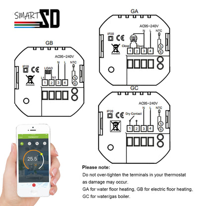 SDITERSTM Smart Thermostat for HVAC&Electric Heating,Valve/Boiler Control,Zigbee/Modbus/WiFi,Smart Home/Industrial Use 24V 220V