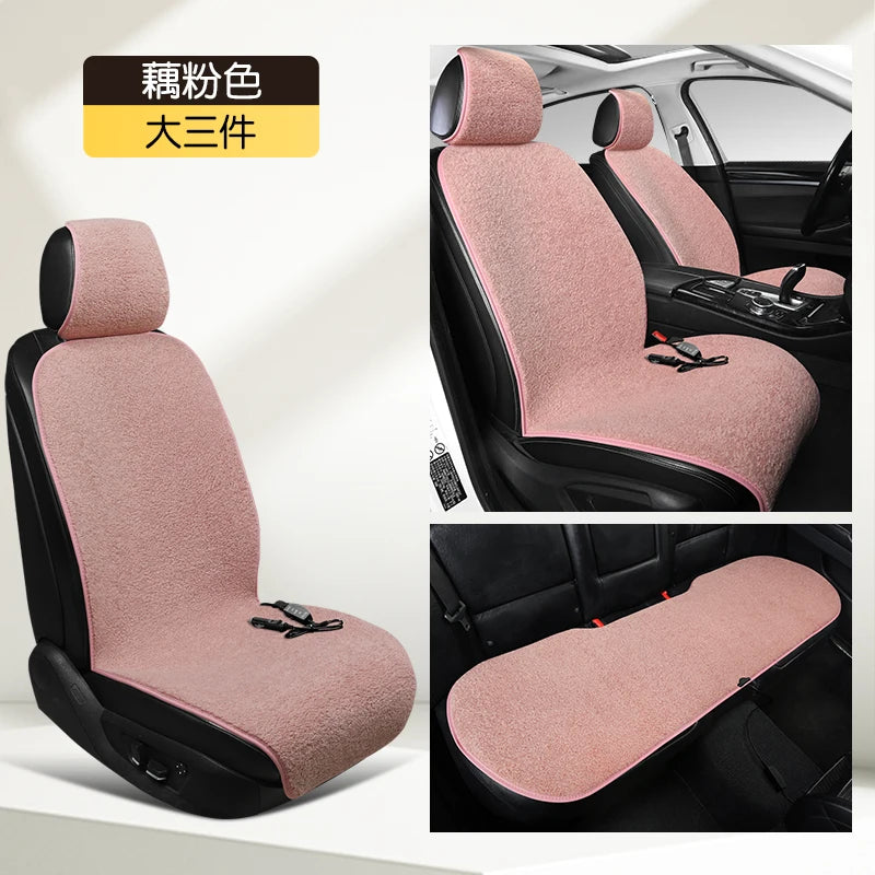2023 New Car Heated Seat Cushion Made of Lamb Fleece Material, Comfortable and Warm, Suitable for Single Seat, Double Seat, and