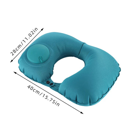 Inflatable Travel Neck Pillow U-shaped Cervical Orthopedic Protection Pillow Outdoor Portable Foldable Pillow Travel Essentials